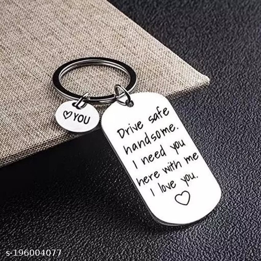 Myurawells drive safe keychain for boyfriend couple keychains Key