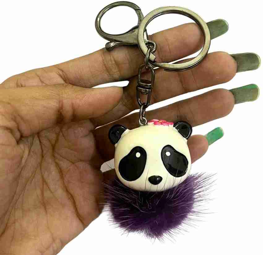 Zesta Premium 3D Purple Panda Keychain Cute Keychains For Girls