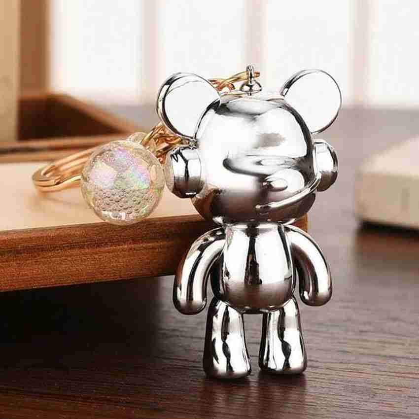 Silver teddy bear keyring sales