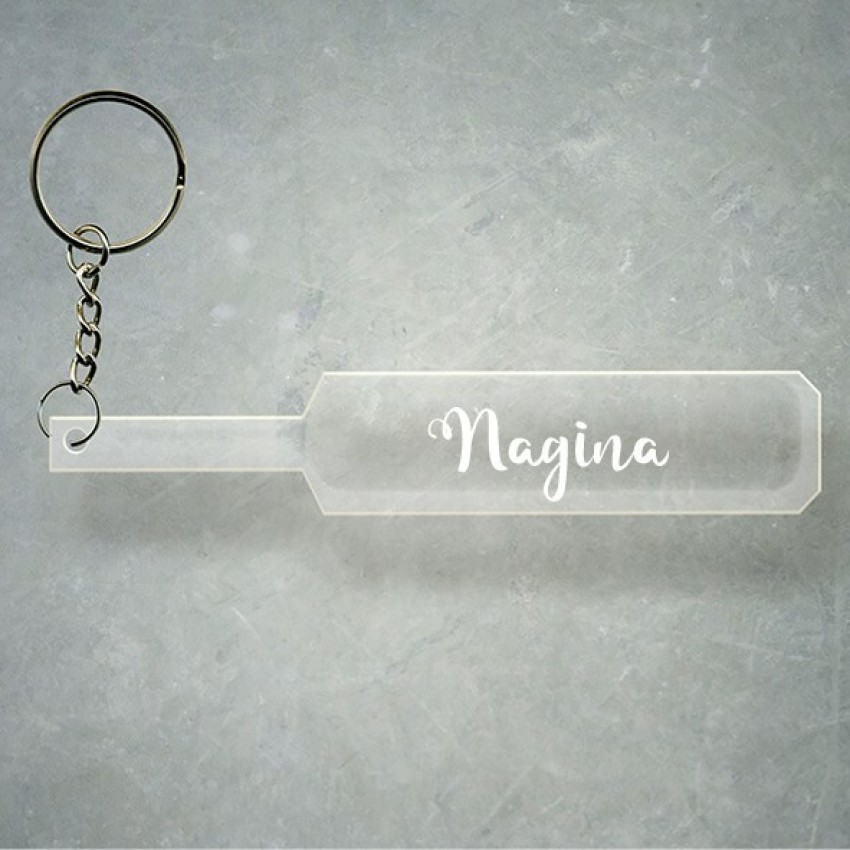 SY Gifts Cricket Bat Logo Design With Nagina Name Key Chain Price