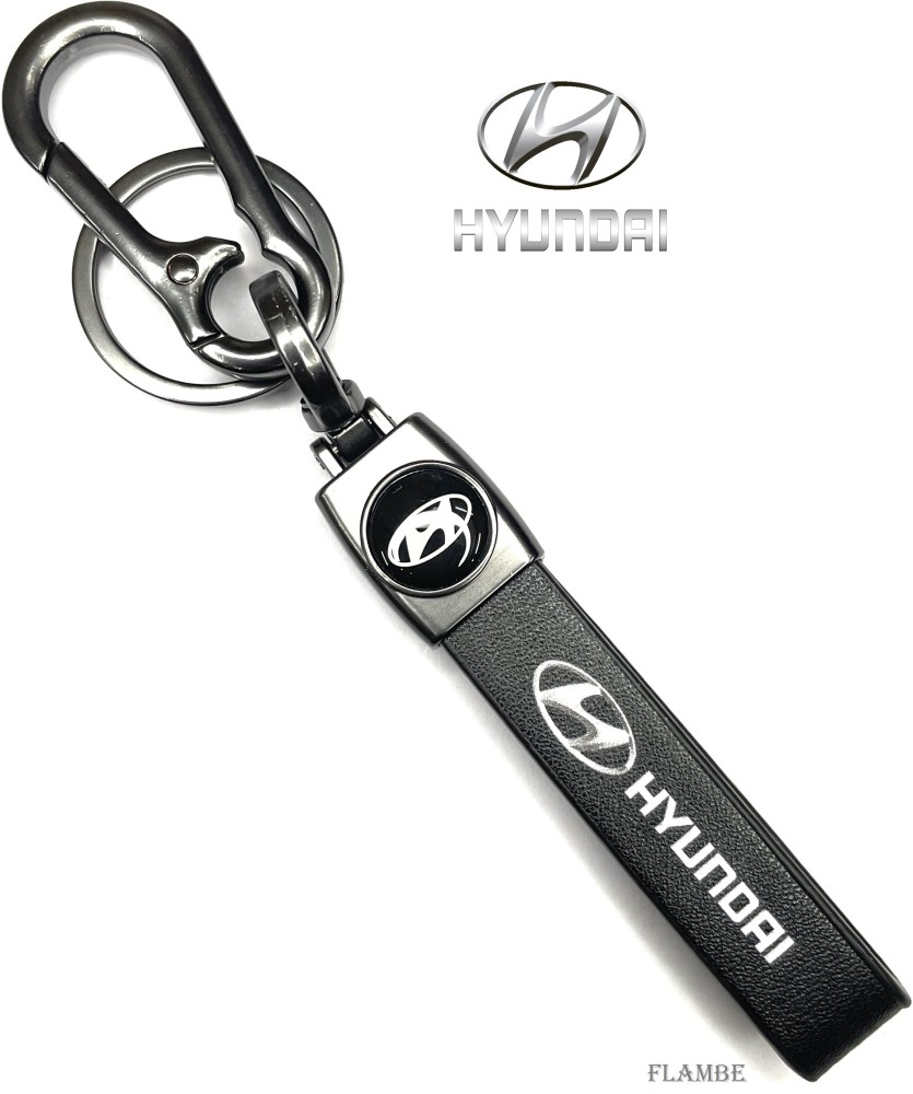 Keyzone striped key cover and keychain fit for : Venue, Elantra, Tucso