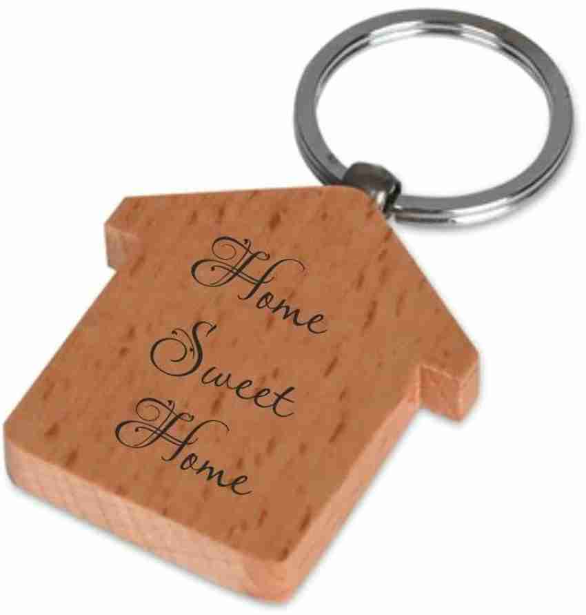 Wooden store house keychain