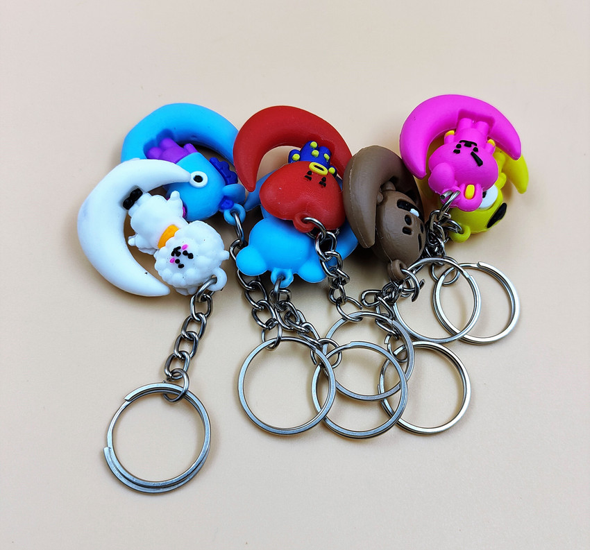 Paper Bear Moon BT21 small Keychain PC of 7 Key Chain Price in India Buy Paper Bear Moon BT21 small Keychain PC of 7 Key Chain online at Flipkart