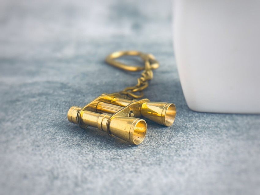 LONG WHISTLE Keychain | SOLID BRASS | Key Ring for Car / Bike (37)