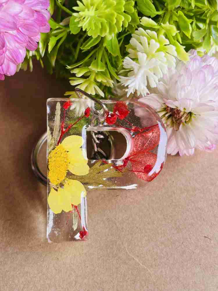 crafcan Resin Letter N Keychain with real flowers Key Chain Price in India  - Buy crafcan Resin Letter N Keychain with real flowers Key Chain online at