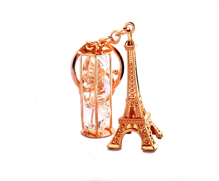ShopTop Iconic Golden Paris Eiffel Tower Premium Metal Key Chain