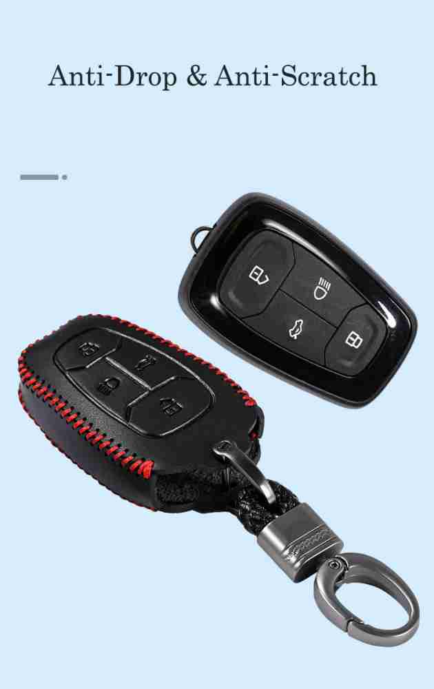 Smart 3button Leather Key Cover Bag Fob Shell Car India