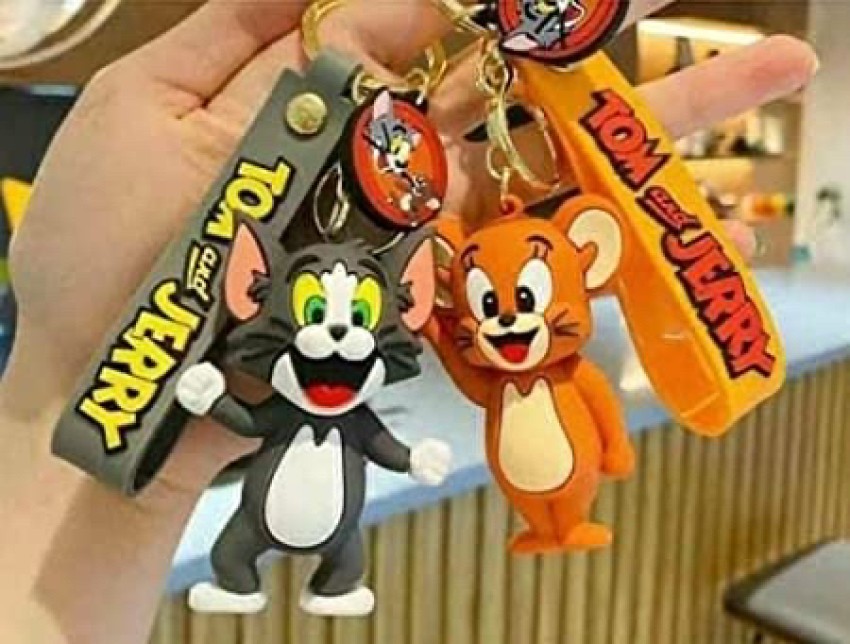 Tom and Jerry Cartoon Anime Figure PVC Doll Keychain Bag Keyring