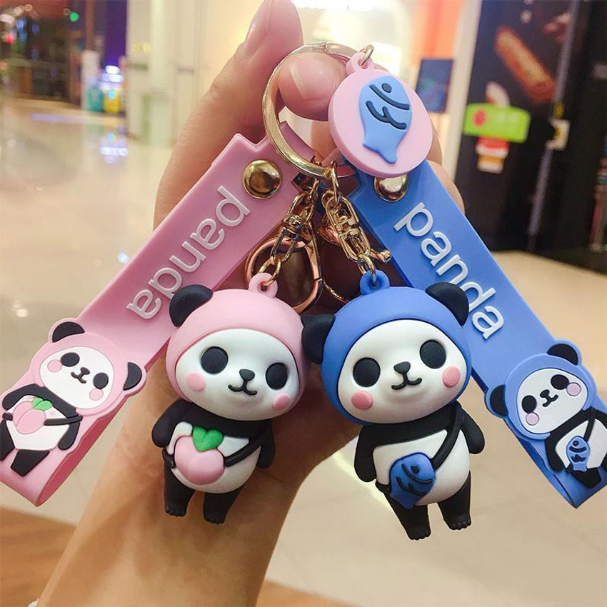 gtrp GQ Cute Cartoon Panda Doll Pendant PVC Key Ring Bag Decor
