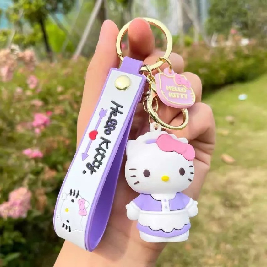 Kyop Cute 3d Hello Kitty Keychain For Girls And Boyspurple Key Chain