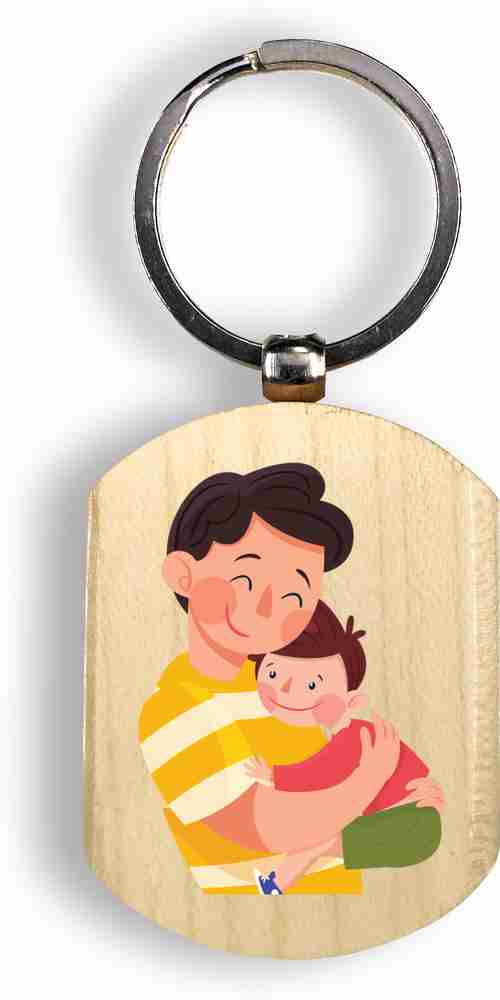 Regalocasilo Natural Wooden Keyring Unique Design Printed Best