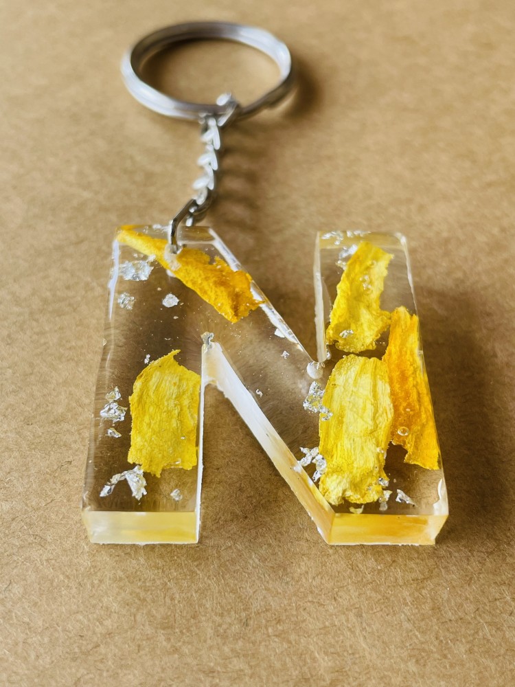 crafcan Resin Letter N Keychain with real flowers Key Chain Price in India  - Buy crafcan Resin Letter N Keychain with real flowers Key Chain online at