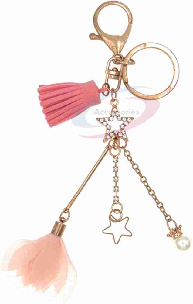 Keychains Luxury Ladies Keychain High Quality Leather Bear Tassel