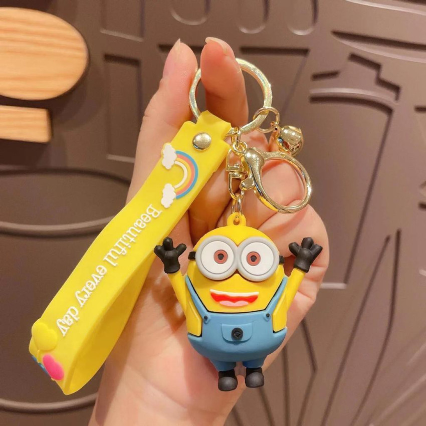 Mubco Cute 3D Minion Bob Keychain PVC Strap Charm Hook Key
