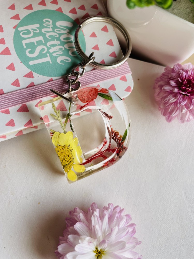 crafcan Resin Real Flower Keychain