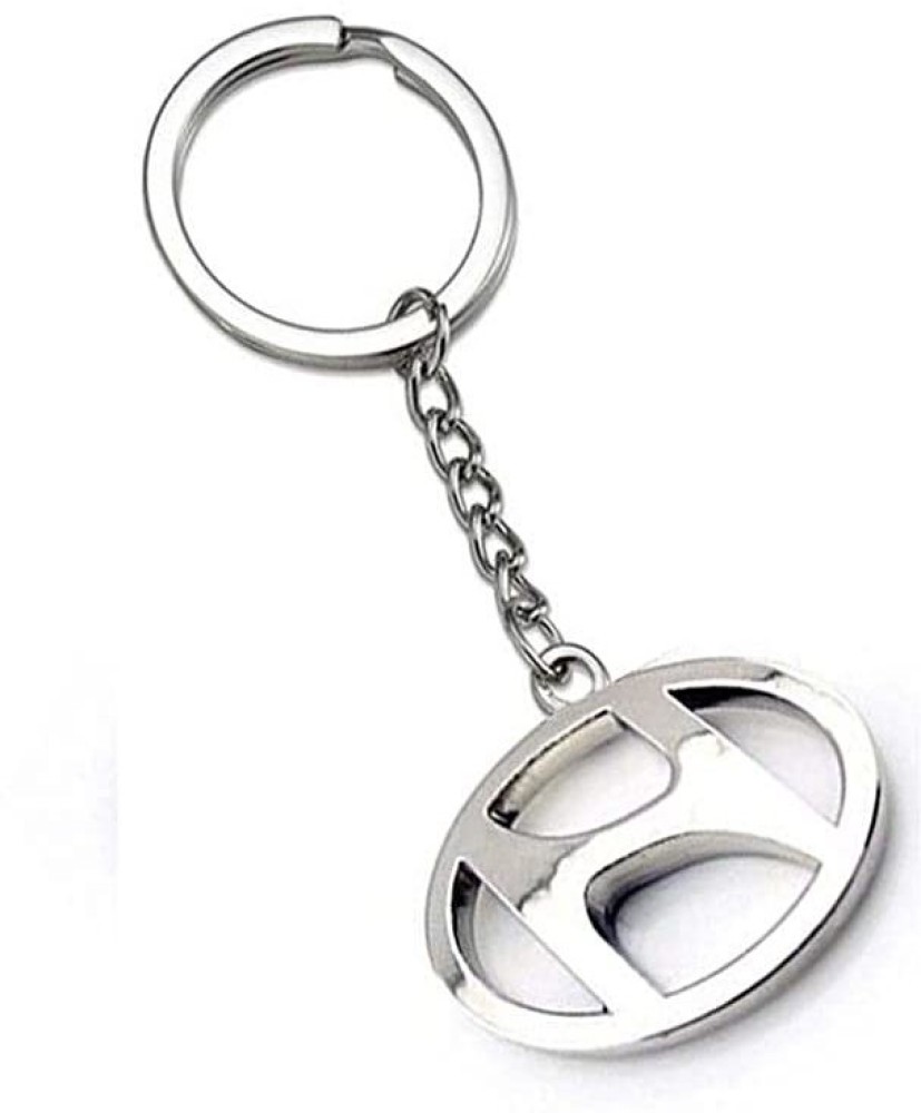 Newview Hyundai Logo Car Key Chain Ring Silver Plated Metal
