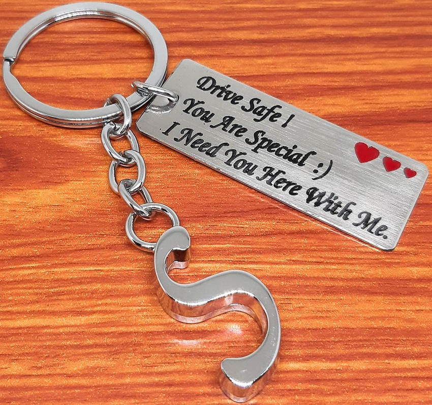 Aura Cute Gift Drive Safe With Alphabet S Keychain For Men Girls Boy Friend Husband Key Chain Price in India Buy Aura Cute Gift Drive Safe With Alphabet S Keychain For