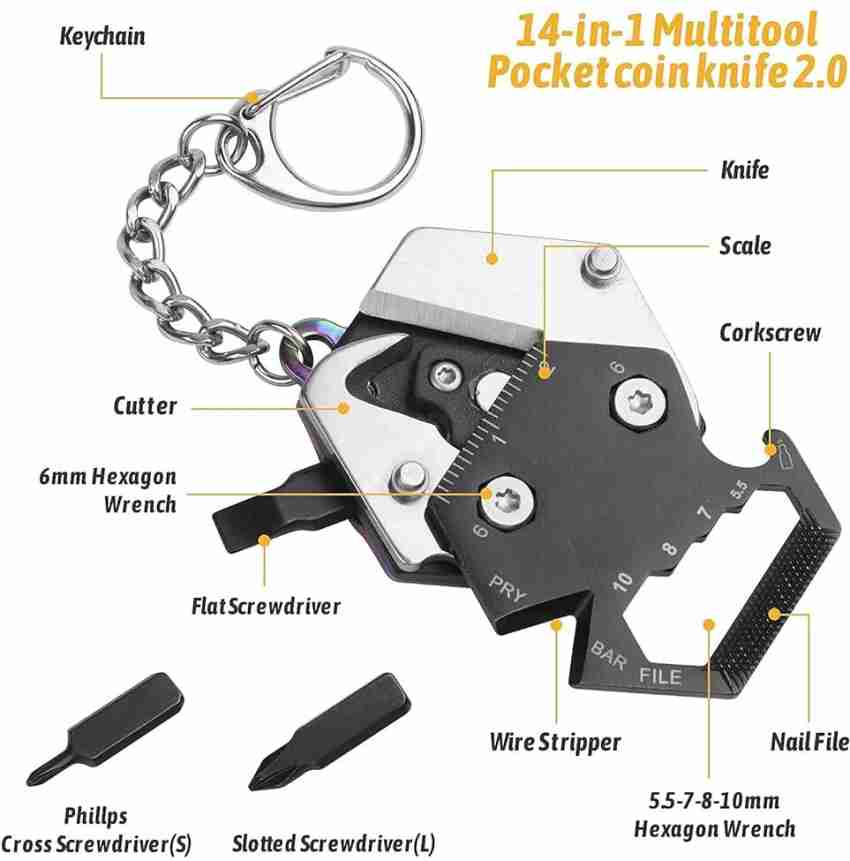 Buy Multitool Card Key Chain – Hexagonal Kit with Micro Screw