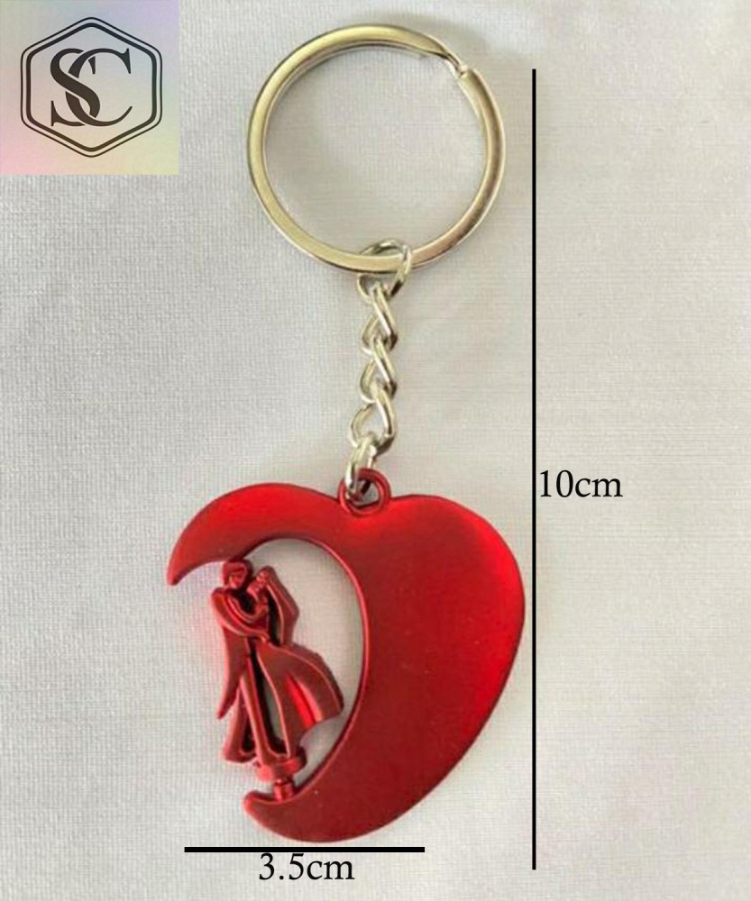 2Pcs/Set Men Women Cute Heart Key Keychain Couple Key Ring Lovers