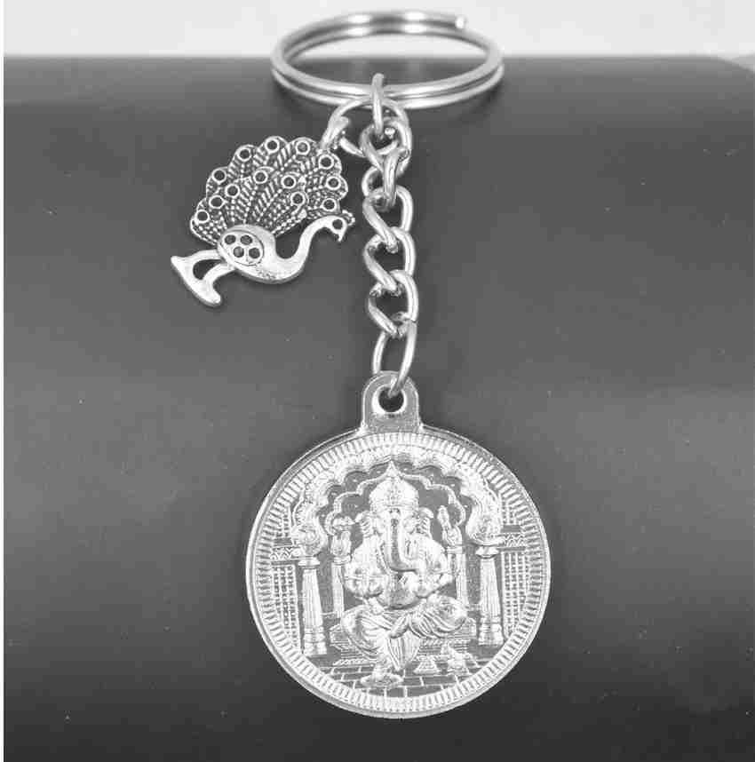 AFH Lord Om Ganesh Peacock Nazar Charm Silver Keychain for Men and Women Key Chain Price in India Buy AFH Lord Om Ganesh Peacock Nazar Charm Silver Keychain for Men and Women Key Chain online at Flipk...