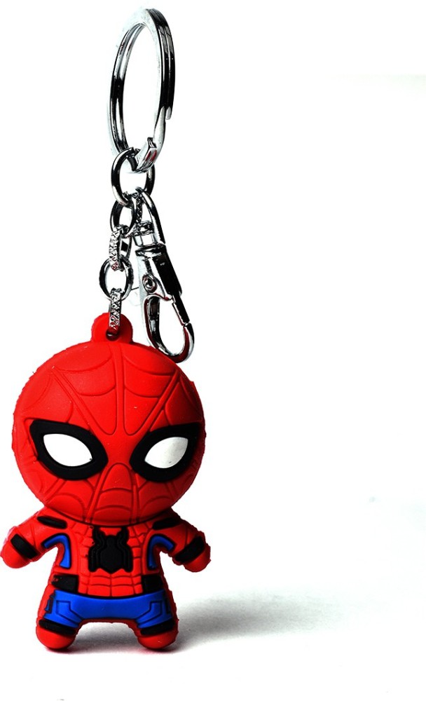 Spiderman 3D Embossed Glossy Print Acrylic Keychain | Spiderman Keychain |  Double Side Printed Spiderman Keyring | Superhero Keychains