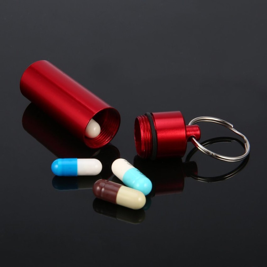 Buy Aluminum Red Pill Bottle Key Ring Pill Shape Key Ring Large Online in  India 