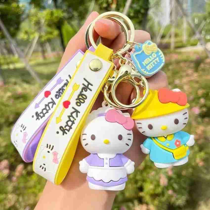 KYOP Cute 3D Hello Kitty Keychain For Girls And Boys(Purple) Key