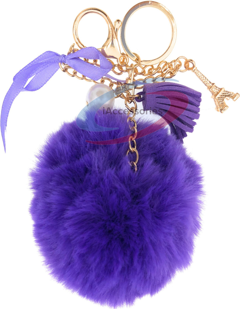 Purple pom outlet pom keyring