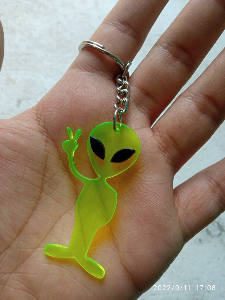 savytronics cool alien black Eyes keychain For Car and Bikes Key