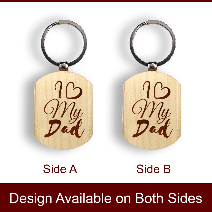 Design Your Own Personalised Rectangular Beech Wood Key Ring by Cathcart  Elliot