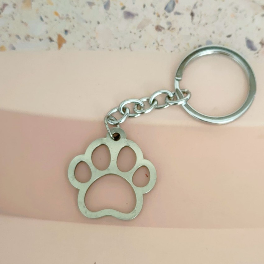 Real dog hot sale paw keychain