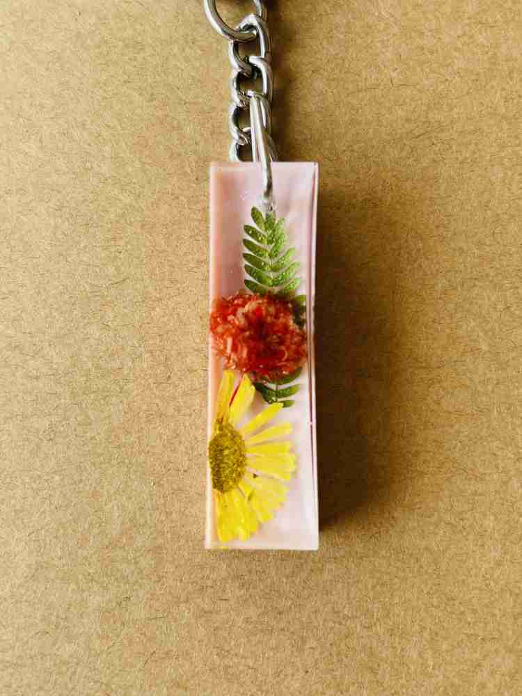 Flowers Forever Resin Initial Key Chain