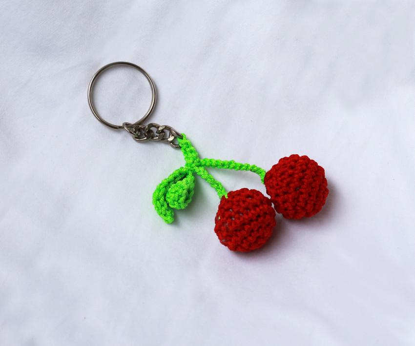 ATCreation Handmade Cherry keychain Key Ring Keychain for Girls