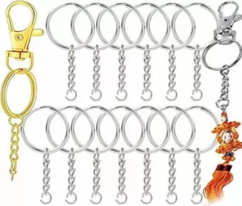 Rarehaunt 5 Sets 20 Pcs Metal Split Keychain Ring Parts Key Chains