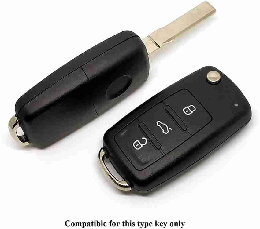 Volkswagen New Flip Key Premium Metal Alloy Keycase with Holder & Rope Chain