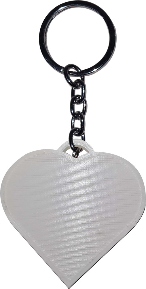 FRONTEX New 3D Printed Heart Shape Keychain in White Color