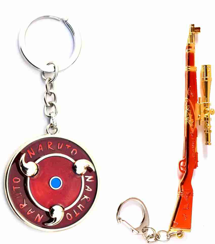 ShopTop Naruto spinning rotating keychain and PUBG red gun Key