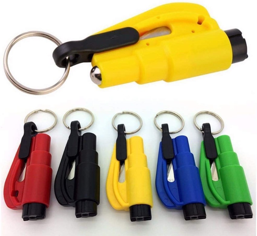 3-in-1 Car Safety Hammer - Window Breaker, Seat Belt Cutter, Key Chain  (Portable Car Emergency Escape)