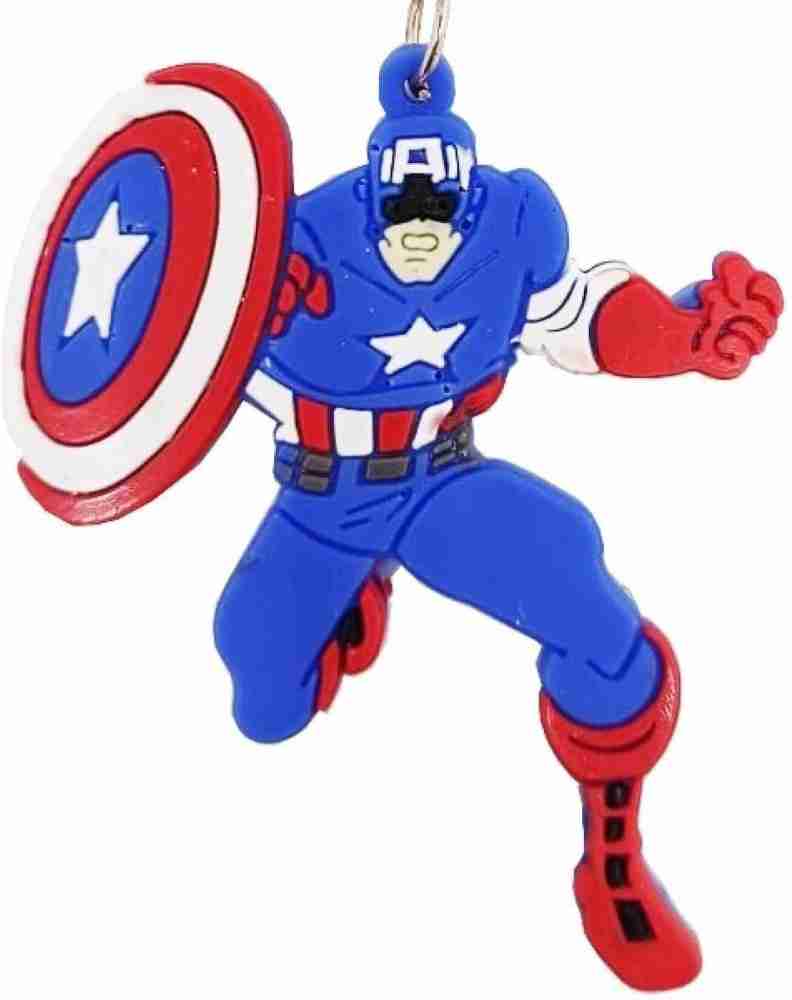 RV Mart Captain America Action Figure Rubber Keychain Key Chain