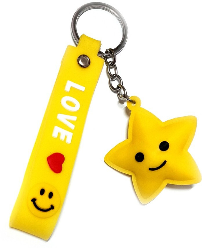 Meeko Love star smiley Rubber Silicone Keychain For Car Bike Key Chain Price in India Buy Meeko Love star smiley Rubber Silicone Keychain For Car Bike Key Chain online