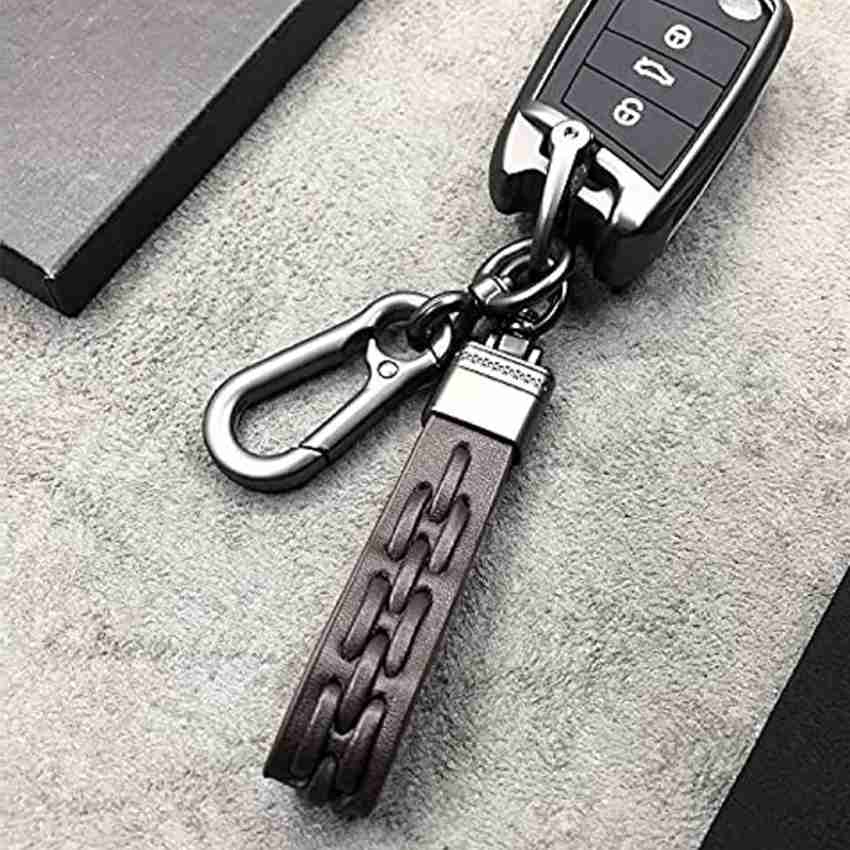 Genuine Leather Car Keychain, Universal Heavy Duty Key Fob Keychain Leather  Key Chain Holder - Green 