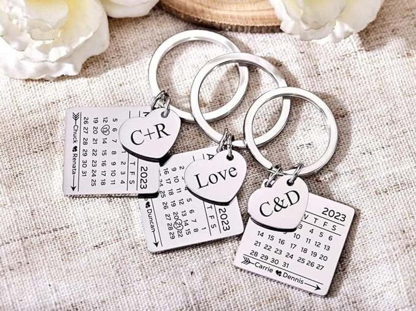 Date engraved keyring discount