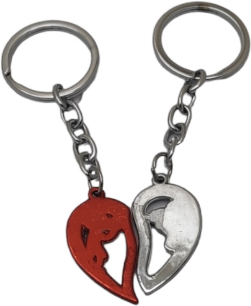 auteur Couple Keychain Heart Shape with Two Key Rings Perfect Gift for Partner Love Key Chain Price in India Buy auteur Couple Keychain Heart Shape with Two Key