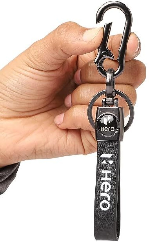 Gohaps HERO Premium Leather Key Ring For Cars And Bikes All Brands
