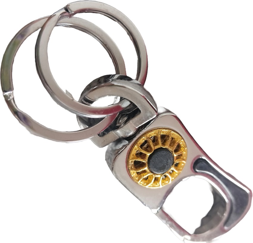 Stealodeal Heavy Duty Double Ring with Bottle Opener Belt Hook Key