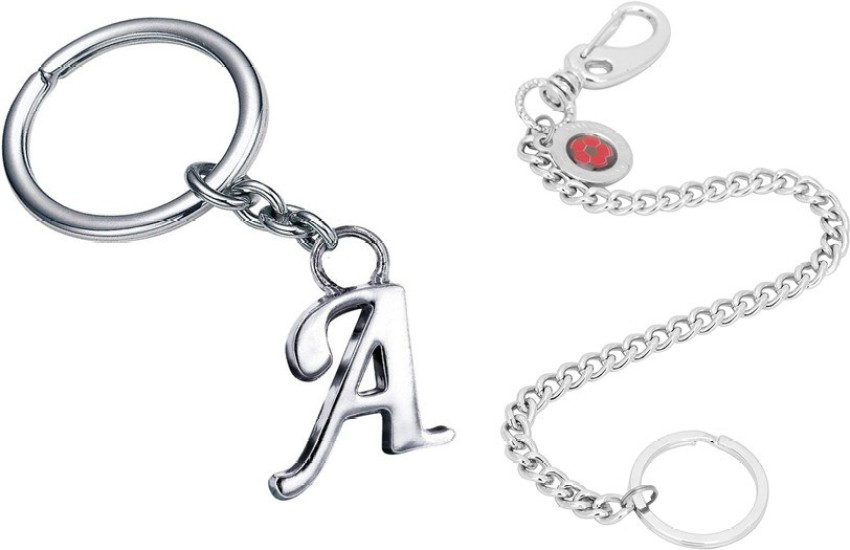 Newview Alphabet A Letter & Chain Challa Locking Key Chain Key