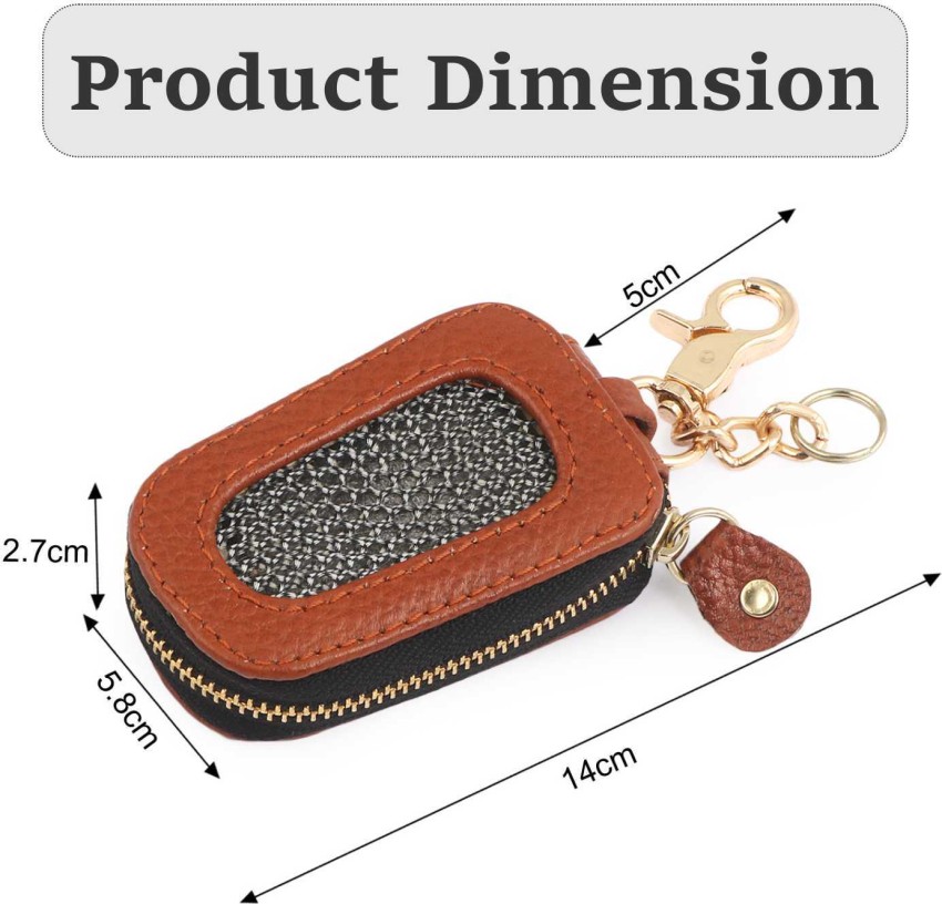 Genuine Leather Car Key Protector Case Single Double Layer Zipper