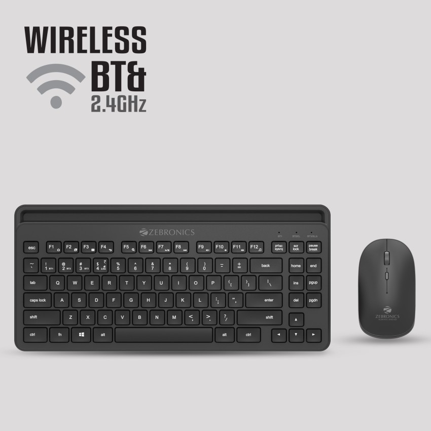 ZEBRONICS ZEB-COMPANION 110 wireless keyboard mouse combo with Bluetooth  connection. Wireless Multi-device Keyboard - ZEBRONICS 