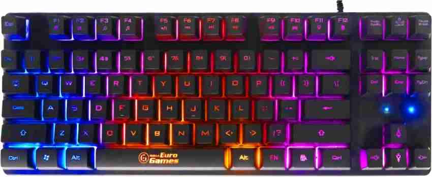 RPM Euro Games Gaming Backlit RGB Keyboard with Wrist Support Semi- Mechanical and USB (Black) : : Toys & Games