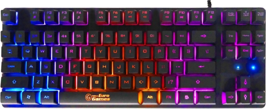 RPM Euro Games Gaming Keyboard Small | 87 Backlit Keys | Suspension Keycaps  | Backlit